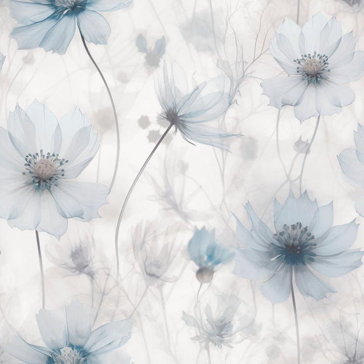- Muriva Lissa Flower Blue Metallic Wallpaper - 215502 - Decor Warehouse