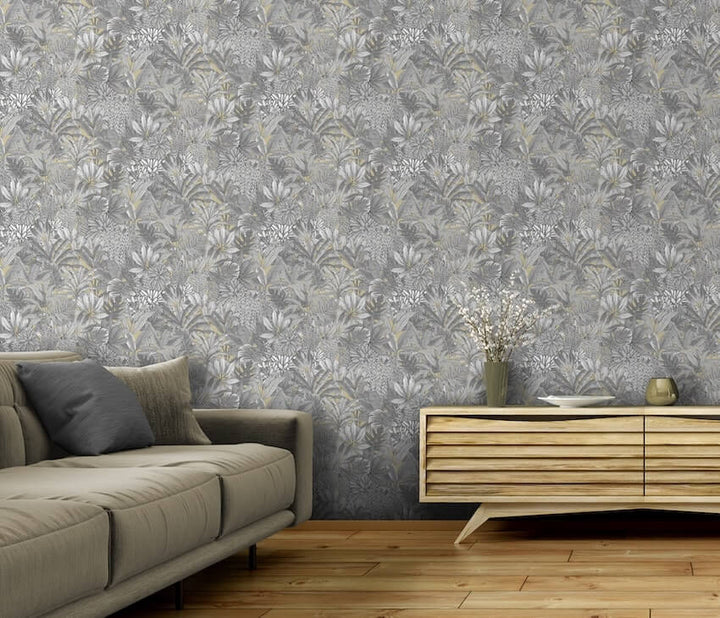 - Muriva Lush Forest Gold Metallic Wallpaper - 205503 - Decor Warehouse