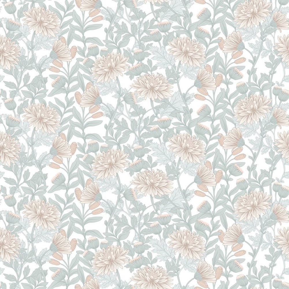 Muriva Martha Cream Green Floral Wallpaper - M88207