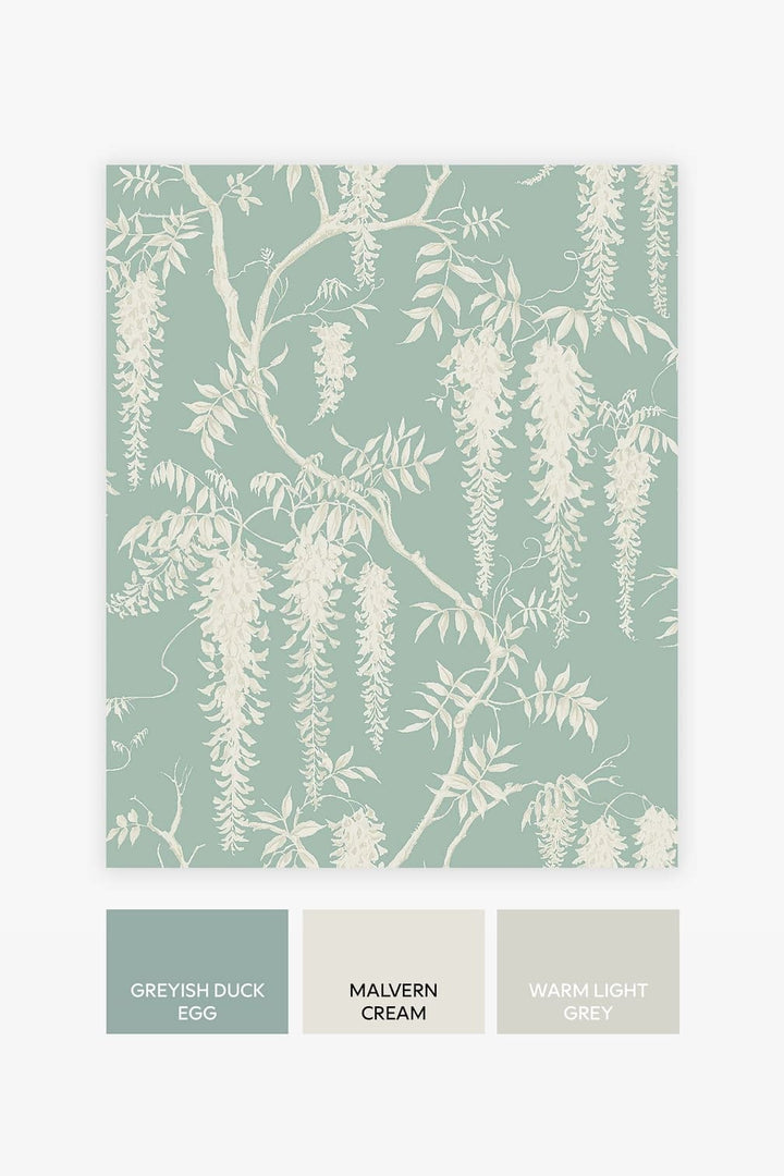 Next Wisteria Trails Duck Egg Wallpaper - 118251