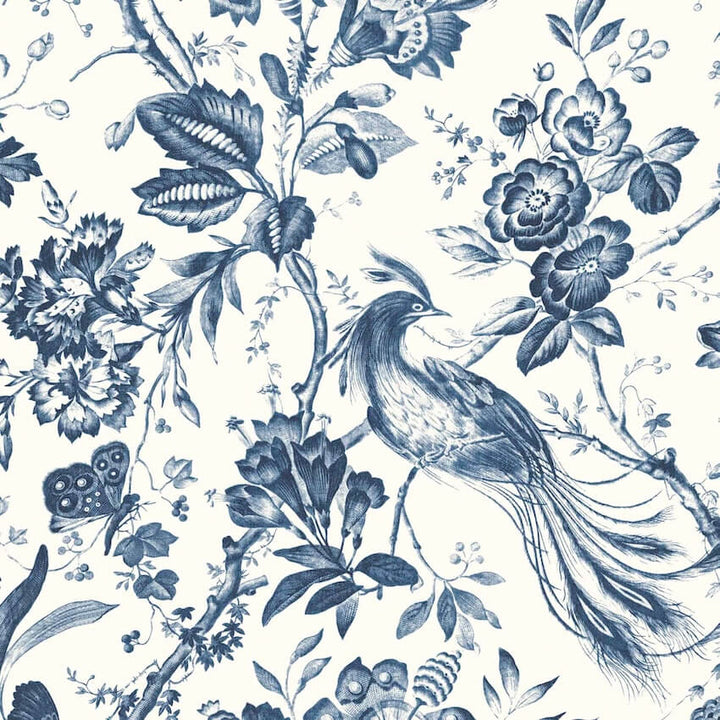 - Plumage Porcelain Blue Wallpaper - WM - 368 - 02 - Decor Warehouse