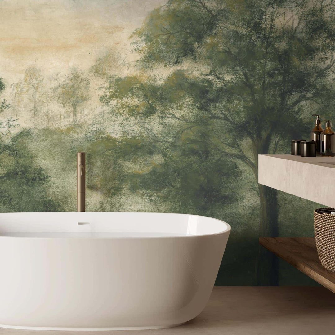 - Quarlton Forest Green Wall Mural by Woodchip & Magnolia - WM - 430 - 01RM - Decor Warehouse