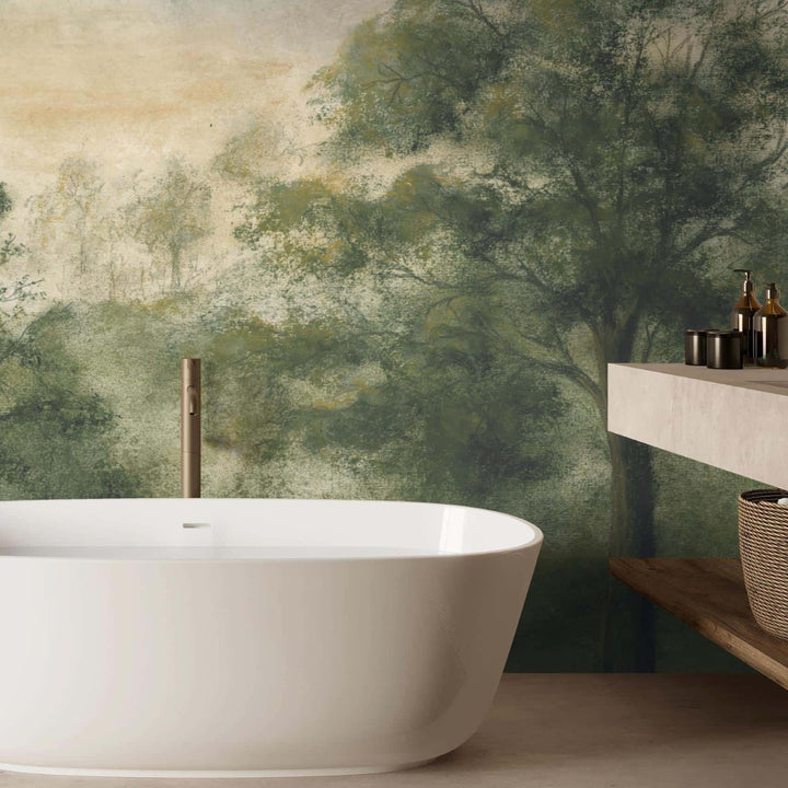 - Quarlton Forest Green Wall Mural by Woodchip & Magnolia - WM - 430 - 01RM - Decor Warehouse
