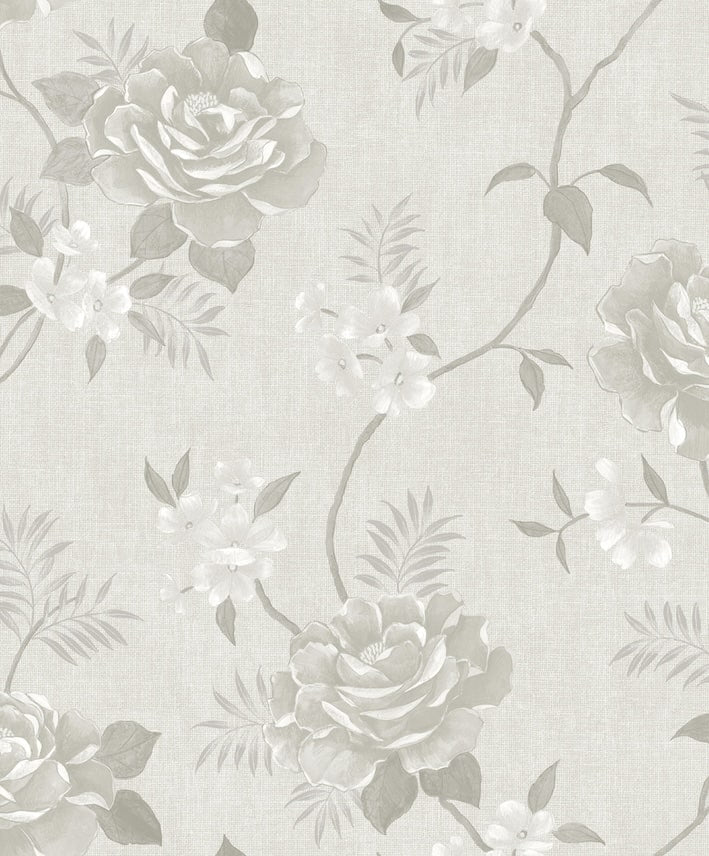 - Rosalind Cream Floral Rose Wallpaper - 173505 - Decor Warehouse