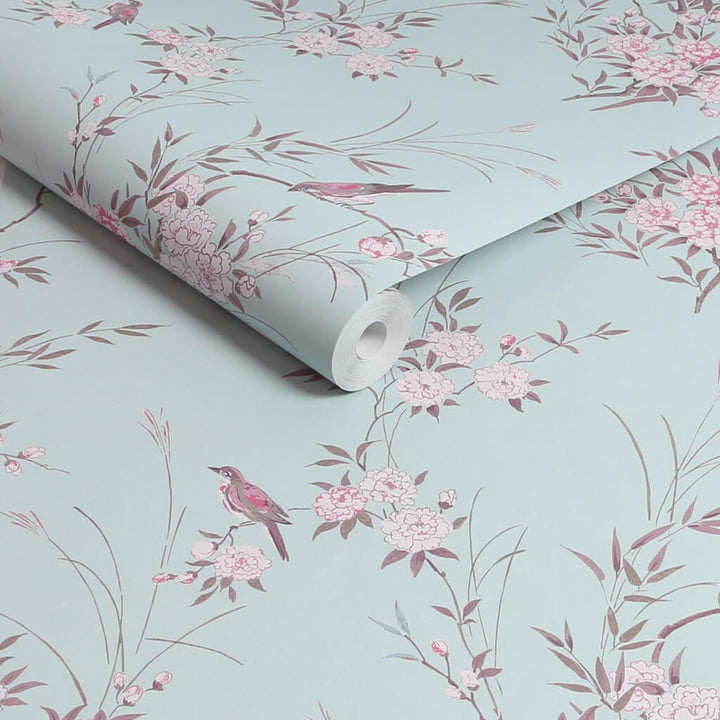 - Shabby Chic by Rachel Ashwell Bird Chinoiserie Blue Wallpaper - 125119 - Decor Warehouse
