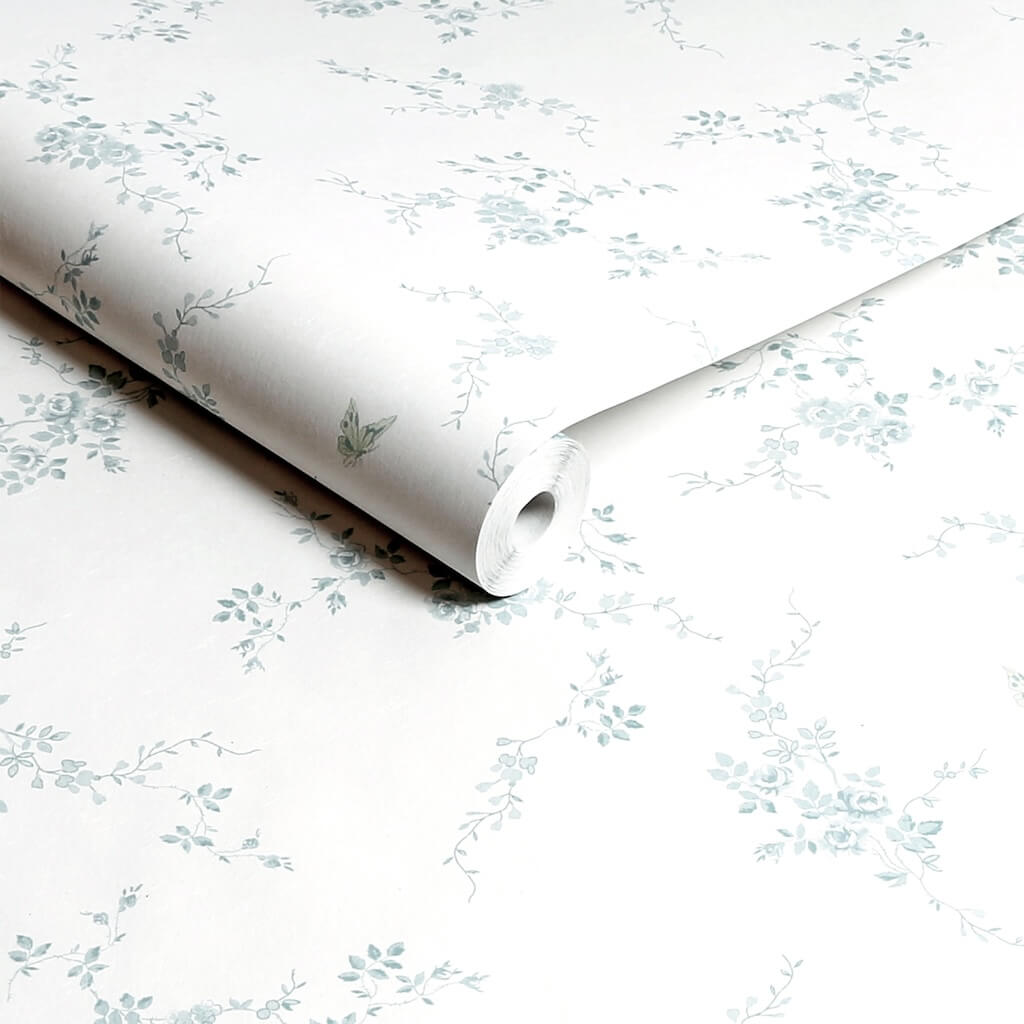 - Shabby Chic by Rachel Ashwell Butterflies Duck Egg Wallpaper - 125108 - Decor Warehouse