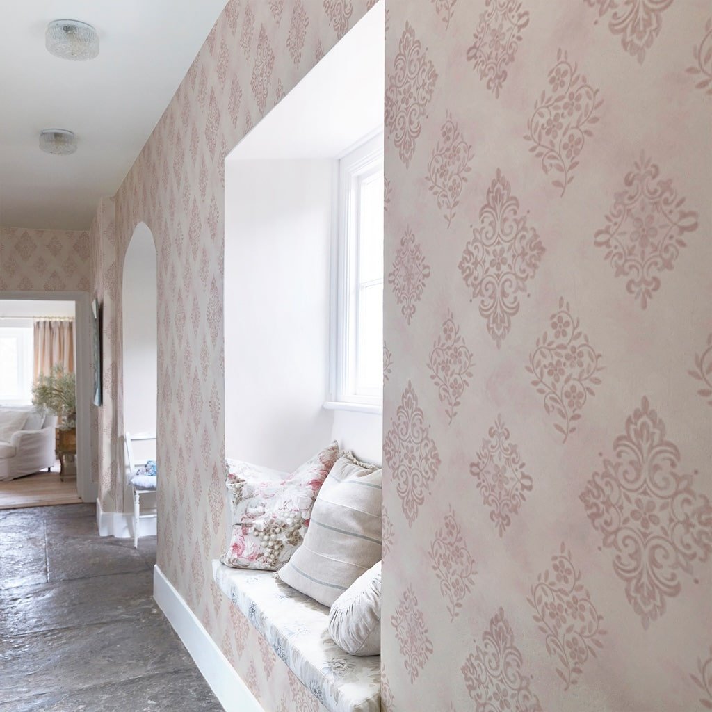 - Shabby Chic by Rachel Ashwell Diamond Motif Pink Wallpaper - 125136 - Decor Warehouse