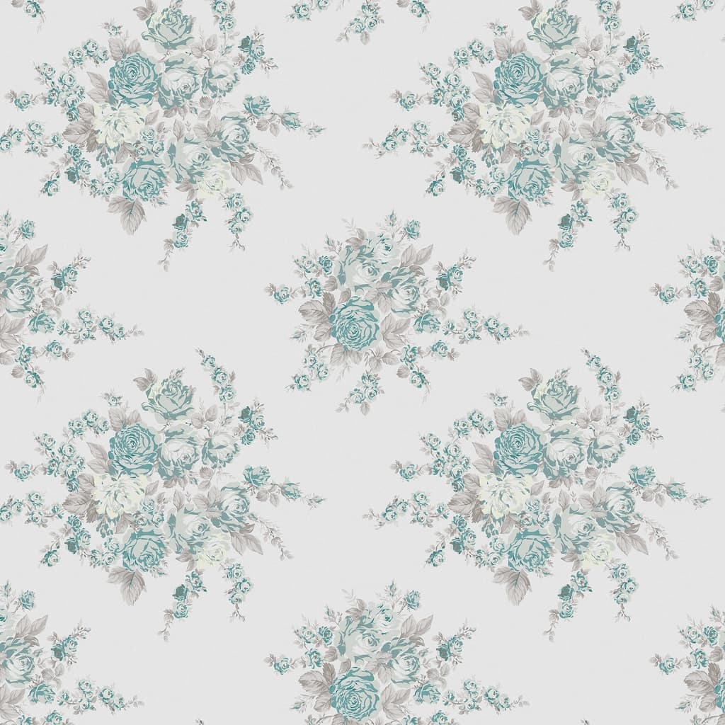 - Shabby Chic by Rachel Ashwell Rose Blossom Teal wallpaper - 125134 - Decor Warehouse