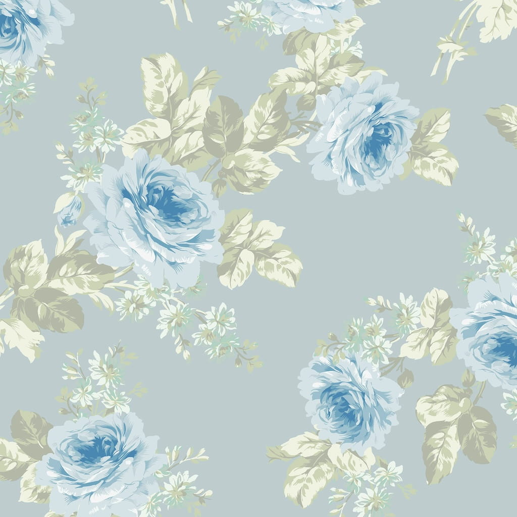 - Shabby Chic by Rachel Ashwell Royal Bouquet Blue wallpaper - 125112 - Decor Warehouse