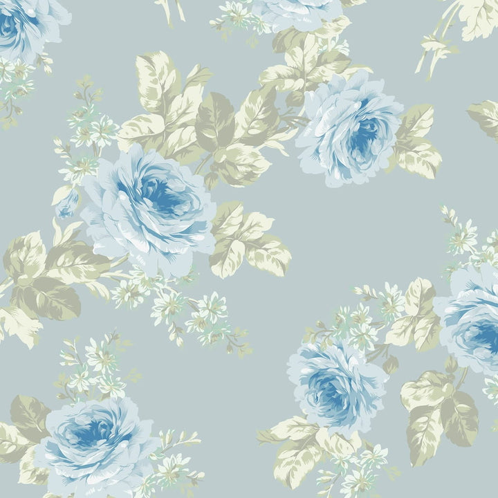 - Shabby Chic by Rachel Ashwell Royal Bouquet Blue wallpaper - 125112 - Decor Warehouse