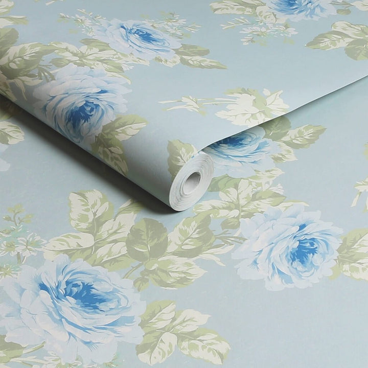 - Shabby Chic by Rachel Ashwell Royal Bouquet Blue wallpaper - 125112 - Decor Warehouse