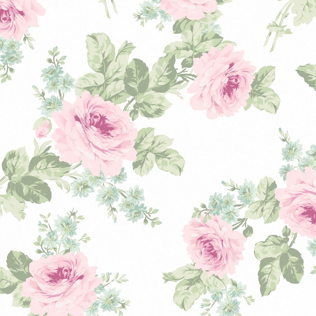 - Shabby Chic by Rachel Ashwell Royal Bouquet Pink wallpaper - 125111 - Decor Warehouse