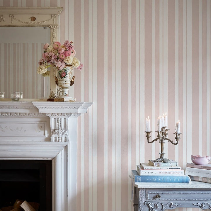 - Shabby Chic by Rachel Ashwell Watercolour Stripe Pink wallpaper - 125116 - Decor Warehouse