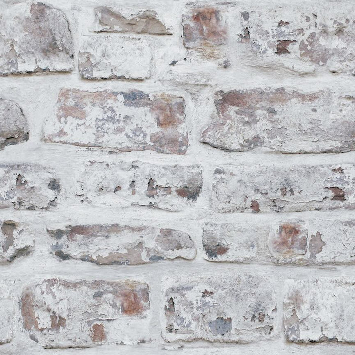 671100 - Arthouse - Whitewashed Wall White Wallpaper - Decor Warehouse