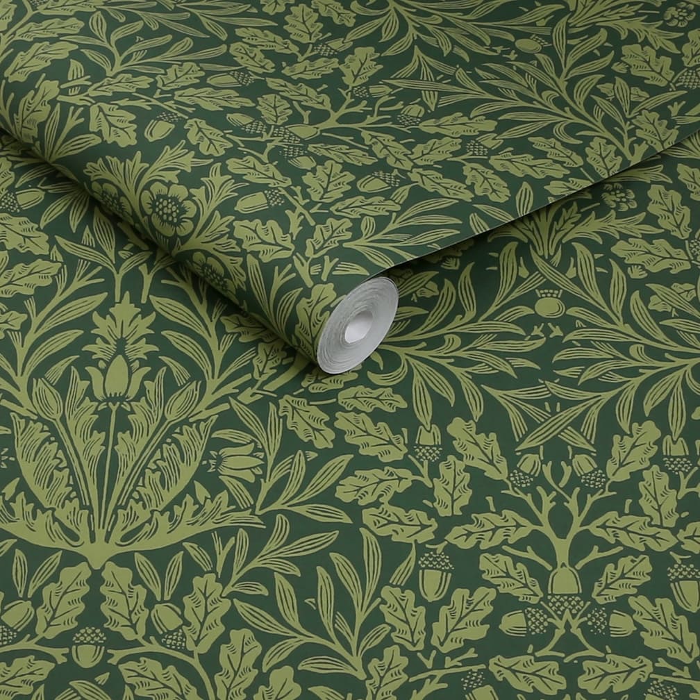 William Morris Acorn Garden Green Wallpaper - 140490