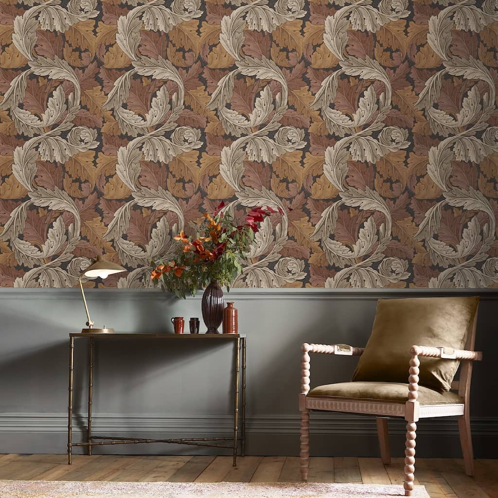 William Morris At Home Acanthus Burnt Orange Wallpaper Living room - 124224