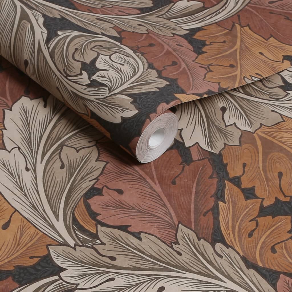 William Morris At Home Acanthus Burnt Orange Wallpaper Roll- 124224