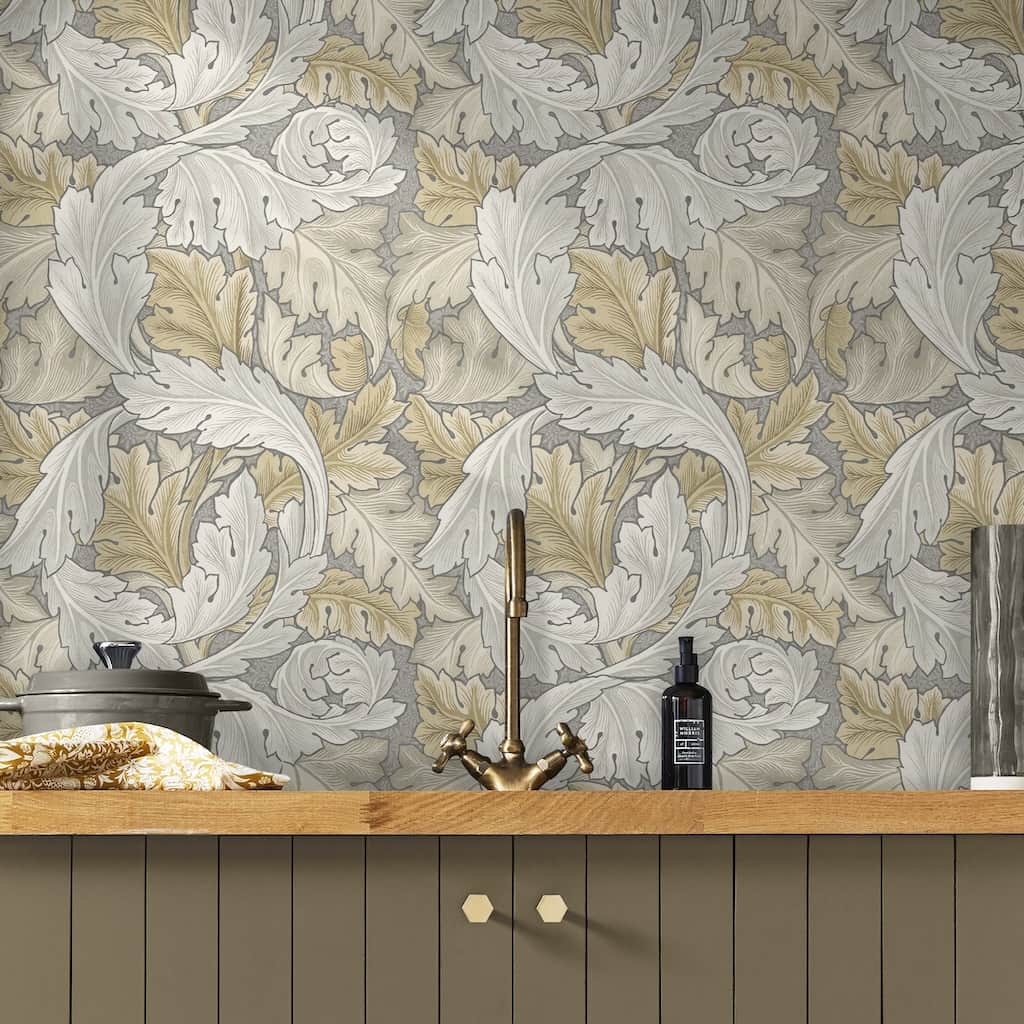 - William Morris At Home Acanthus Neutral Wallpaper - 124226 - Decor Warehouse