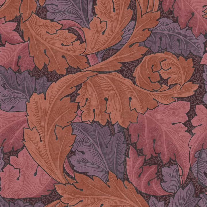 - William Morris At Home Acanthus Plum Wallpaper - 124223 - Decor Warehouse