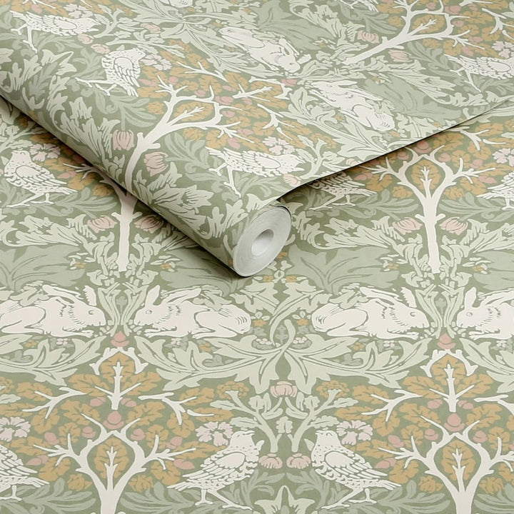 William Morris Brother Rabbit Sage Wallpaper - 140500