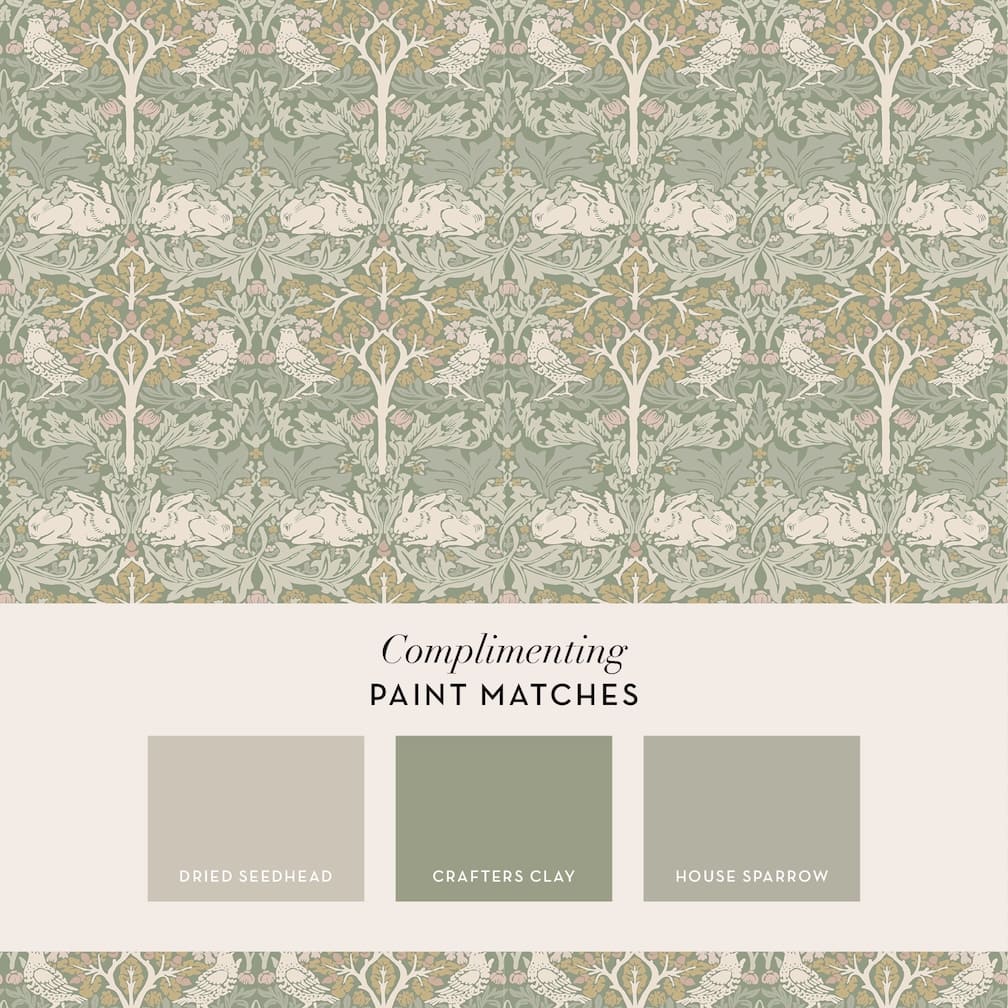 William Morris Brother Rabbit Sage Wallpaper - 140500