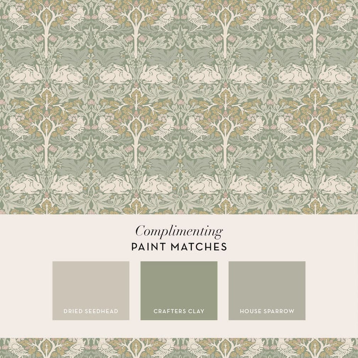 William Morris Brother Rabbit Sage Wallpaper - 140500