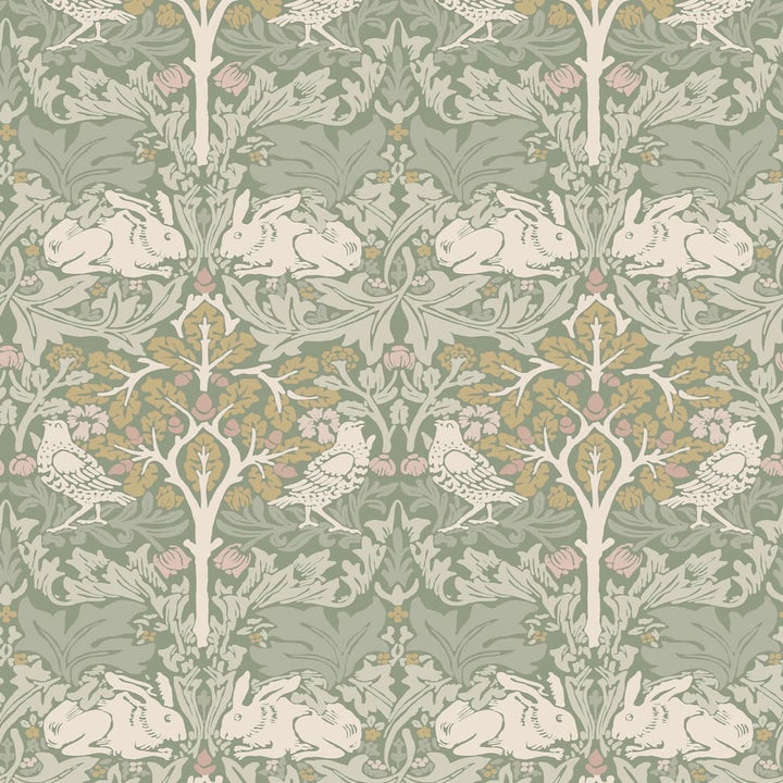 William Morris Brother Rabbit Sage Wallpaper - 140500