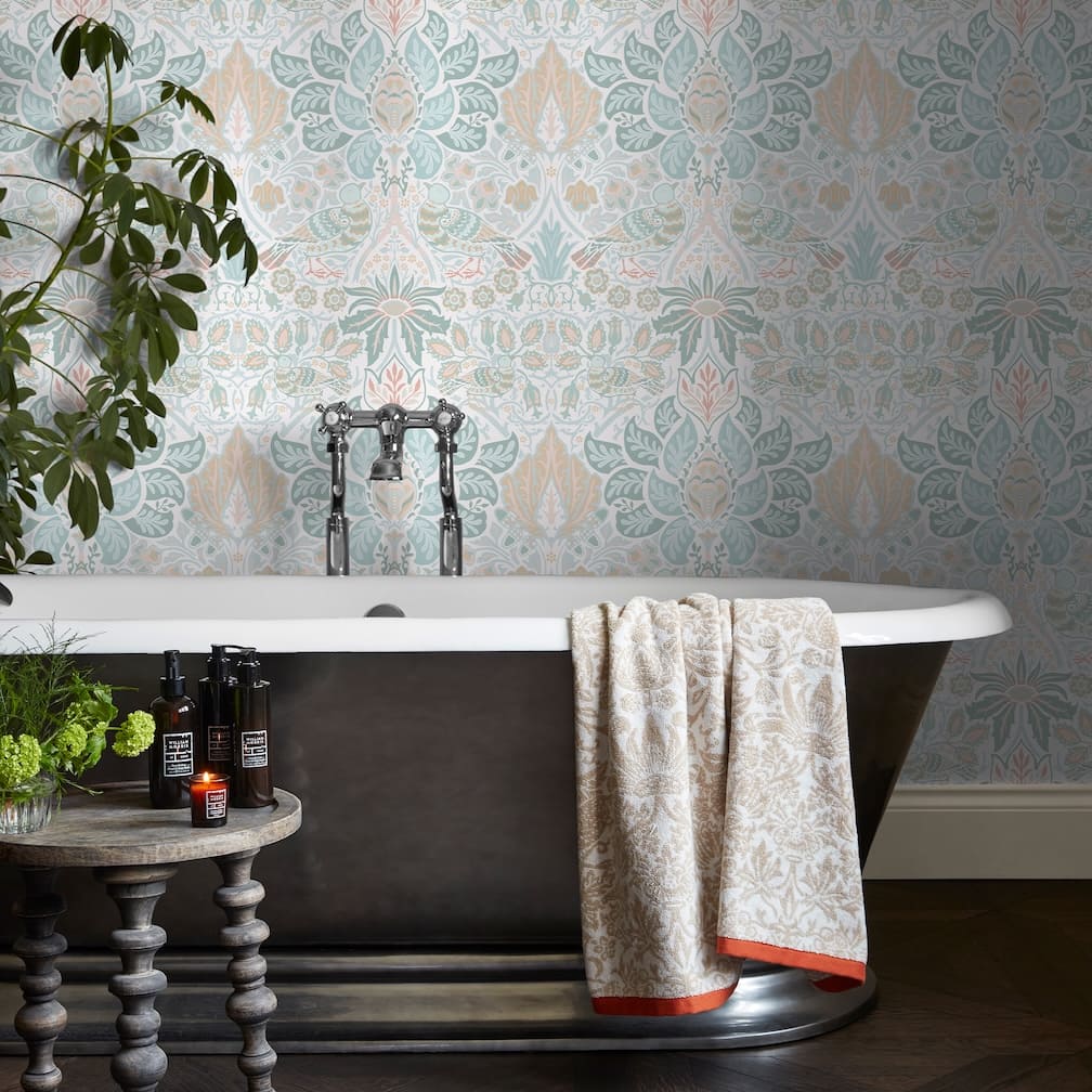 William Morris Dove & Rose Haze Wallpaper - 140479