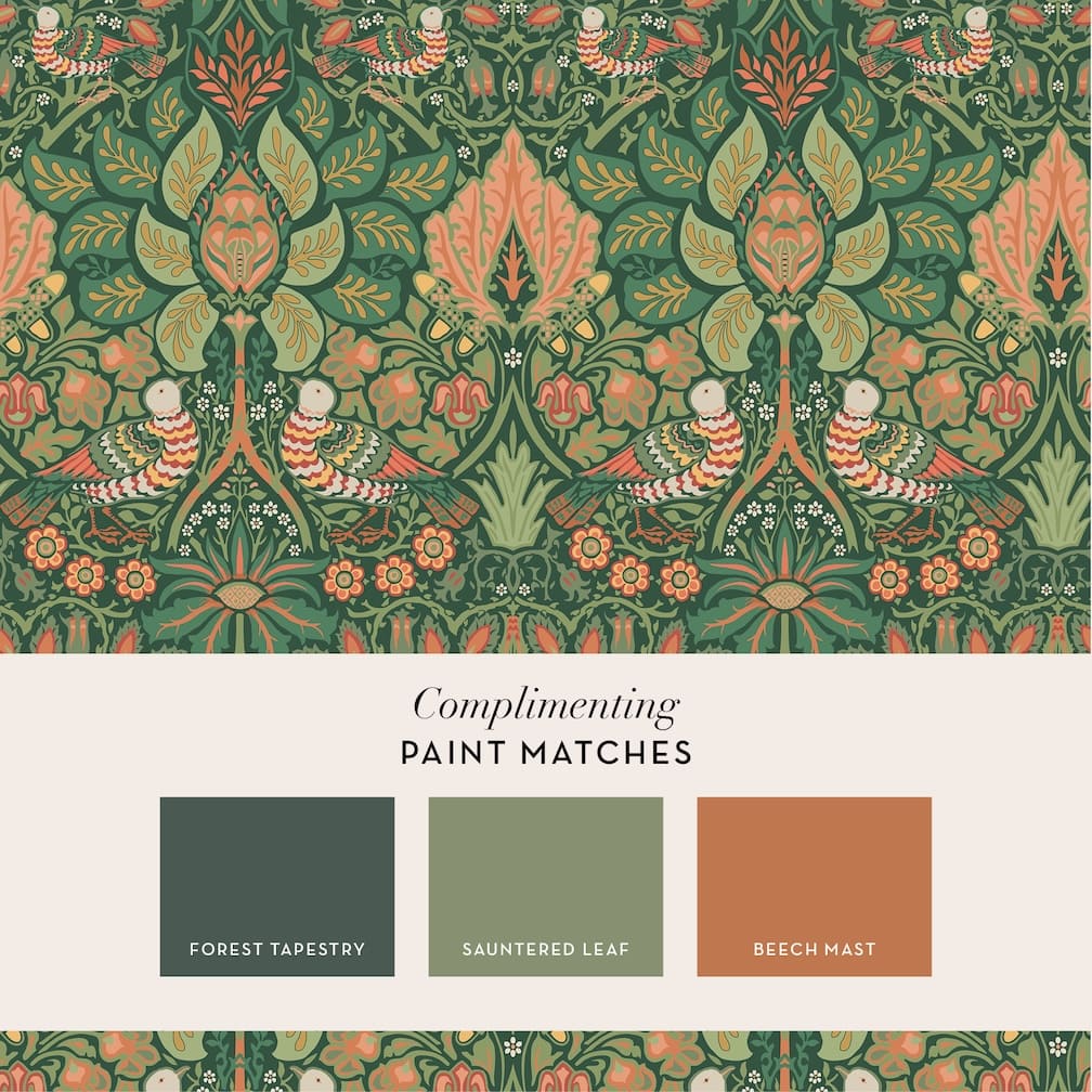 William Morris Dove & Rose Woodland Wallpaper - 140480
