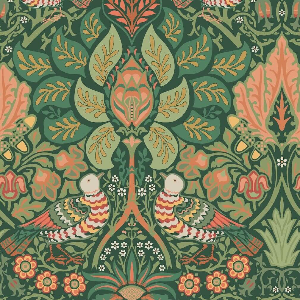William Morris Dove & Rose Woodland Wallpaper - 140480