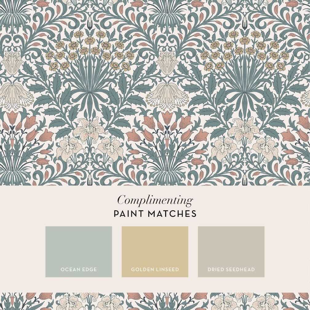 William Morris Garden Dusty Blue Wallpaper - 140493