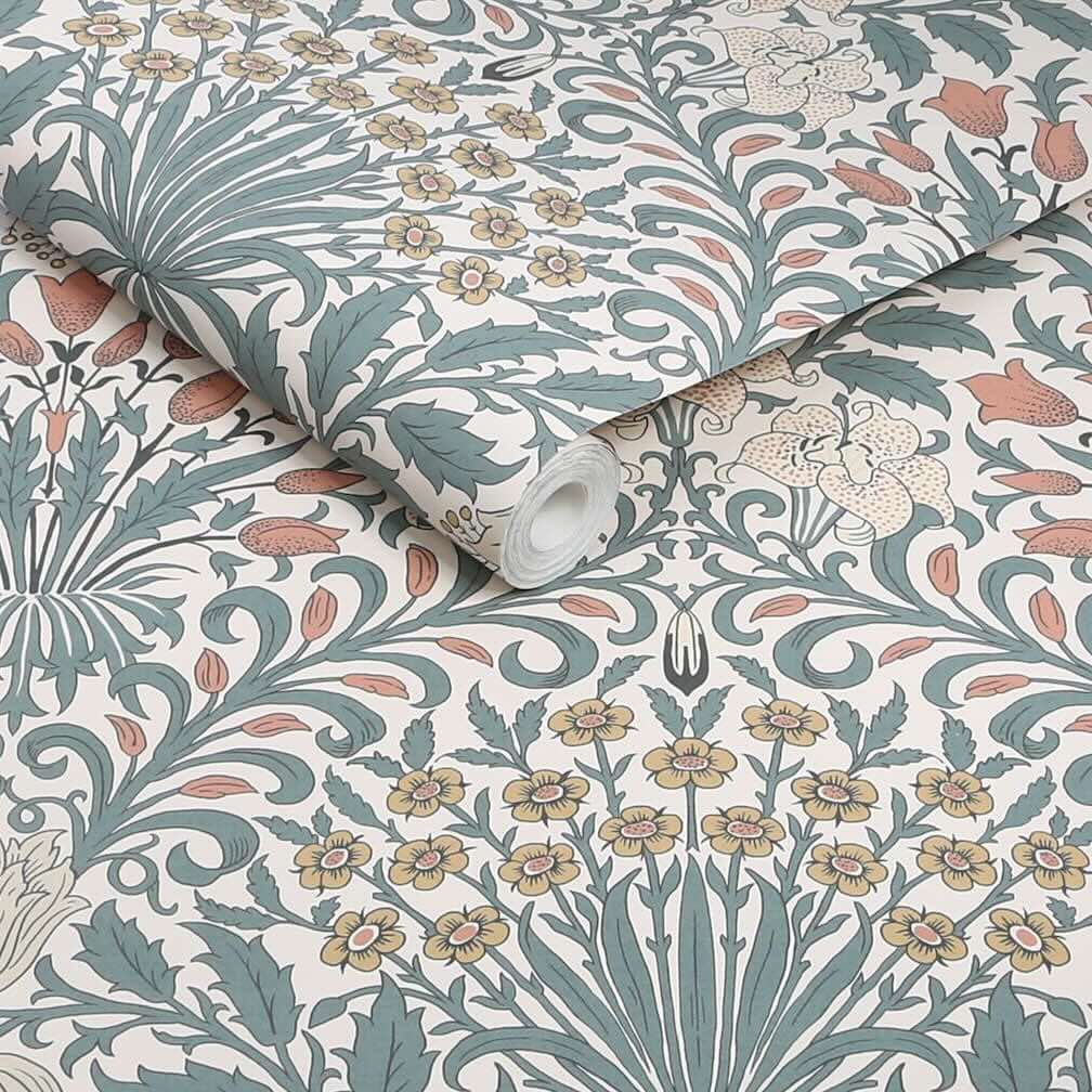 William Morris Garden Dusty Blue Wallpaper - 140493