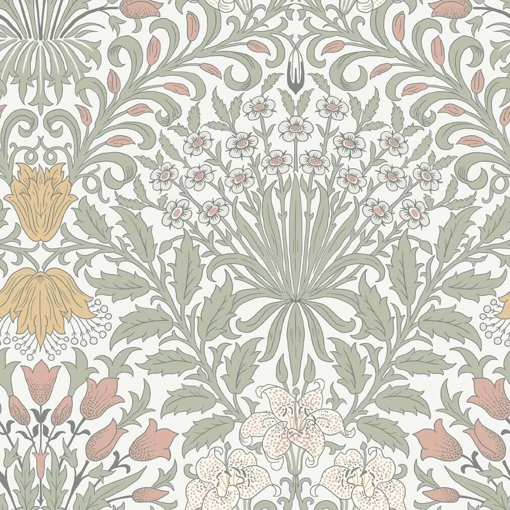 - William Morris Garden Soft Sage Wallpaper - 140497 - Decor Warehouse