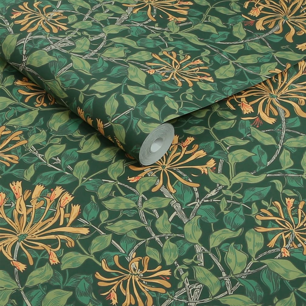 William Morris Honeysuckle Verde Wallpaper - 140487