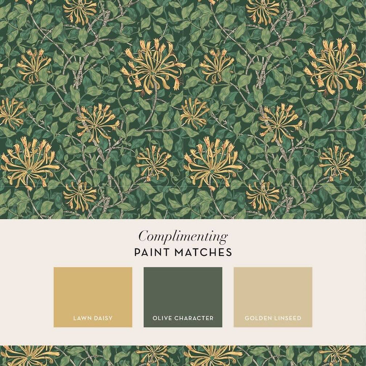 William Morris Honeysuckle Verde Wallpaper - 140487