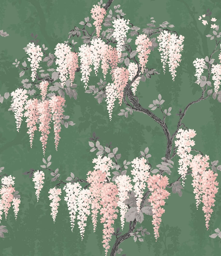 - Wisteria Botanical Green Wallpaper - WM - 333 - Decor Warehouse