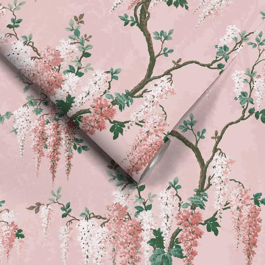 - Wisteria Pink Bloom Wallpaper - WM - 218 - Decor Warehouse
