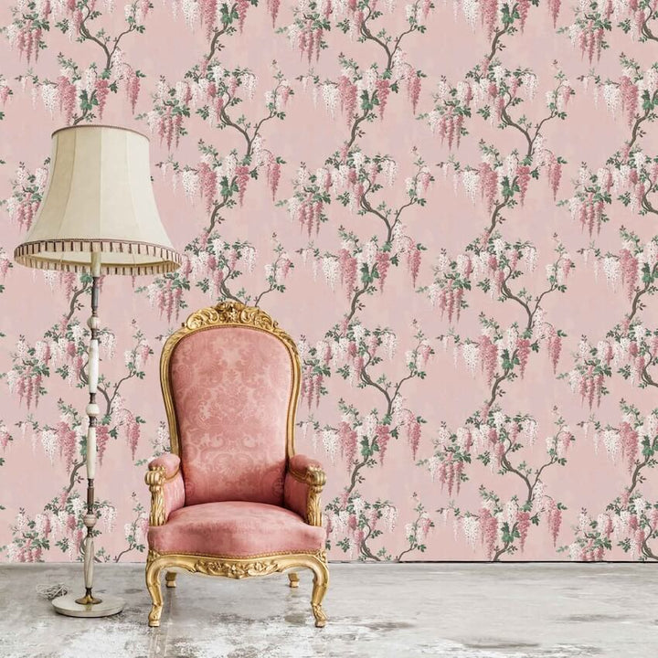 - Wisteria Pink Bloom Wallpaper - WM - 218 - Decor Warehouse