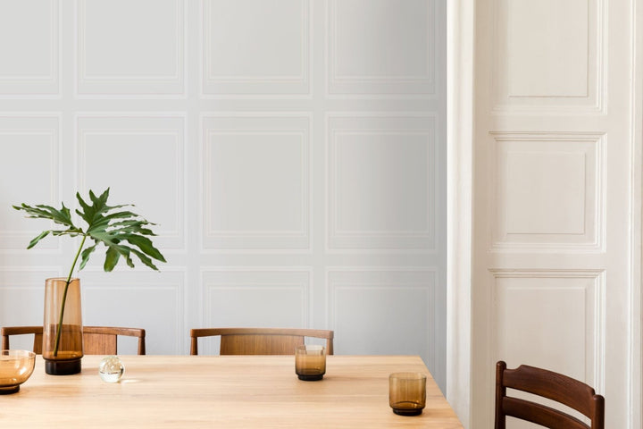 - Wood Panelling White Paintable Wallpaper - 112590 - Decor Warehouse