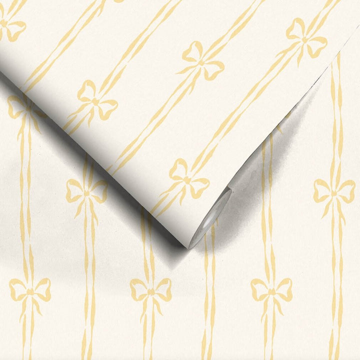 Woodchip & Magnolia Bow Peep Buttercup Wallpaper - WM - 481 - 08
