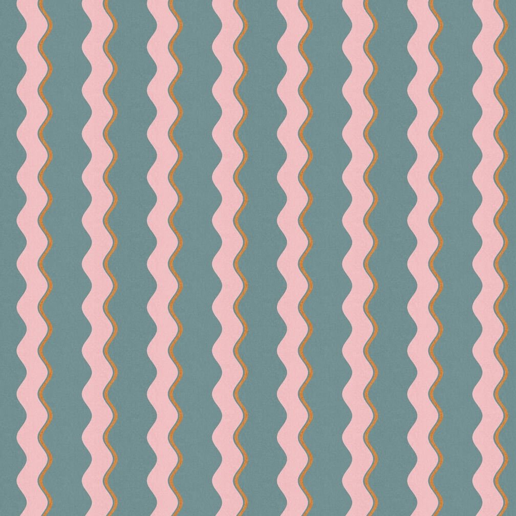 Woodchip & Magnolia Cari Wave Marine Blue Wallpaper - WM - 462 - 06