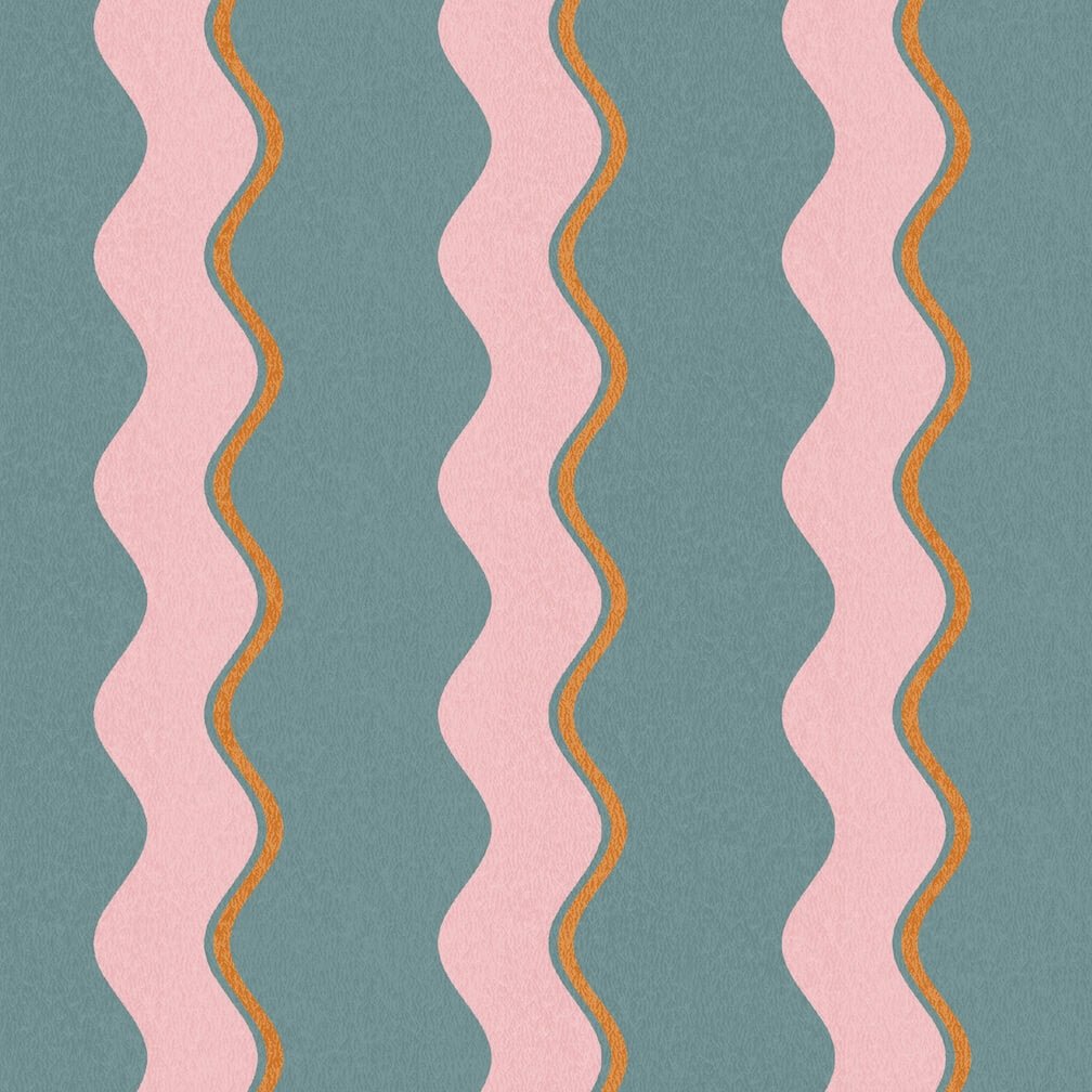Woodchip & Magnolia Cari Wave Marine Blue Wallpaper - WM - 462 - 06