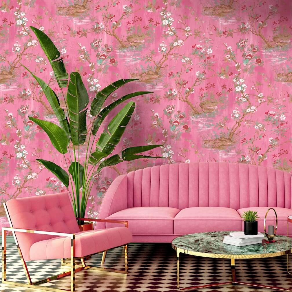 Woodchip & Magnolia Rivington Pink Wallpaper - WM-126-05