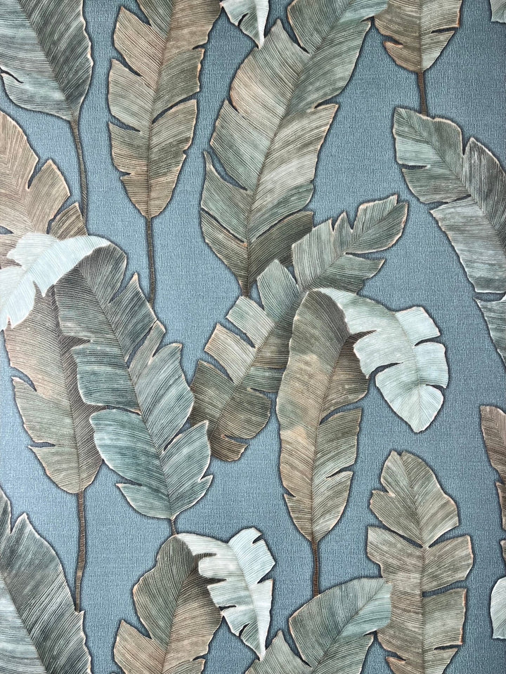 - Autumn Green Leaves Wallpaper - 39218 - 3 - Decor Warehouse