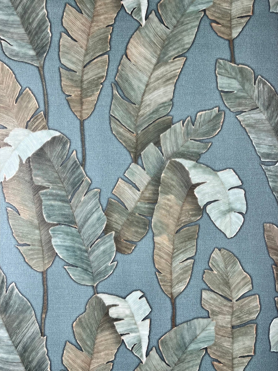 - Autumn Green Leaves Wallpaper - 39218 - 3 - Decor Warehouse