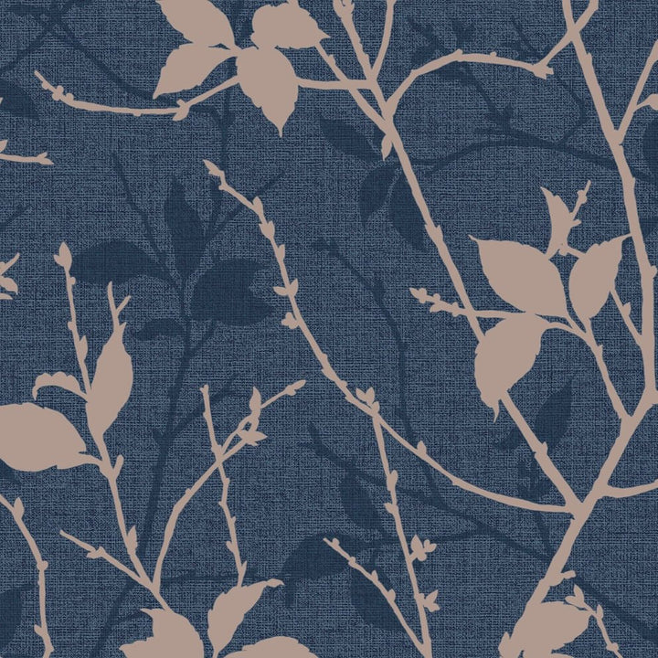 122431-Graham & Brown-Belle Navy & Copper Wallpaper-Decor Warehouse