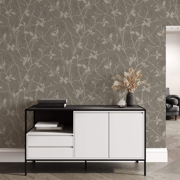 122434-Graham & Brown-Belle Taupe & Gold Wallpaper-Decor Warehouse