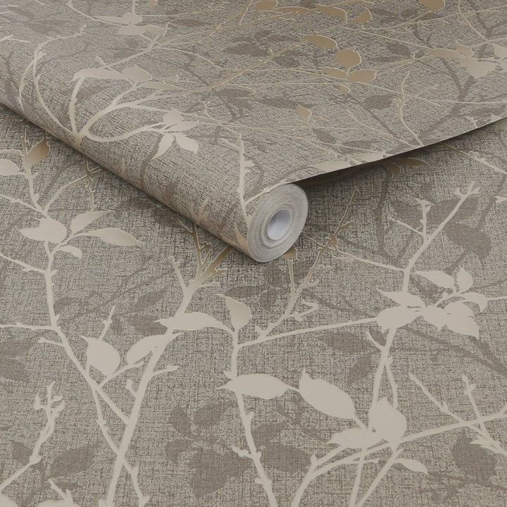 122434-Graham & Brown-Belle Taupe & Gold Wallpaper-Decor Warehouse