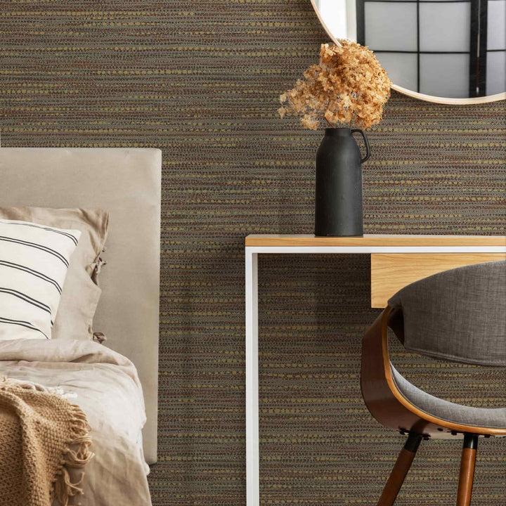 121401-Graham & Brown-Chunky Horizontal Weave Rust Wallpaper-Decor Warehouse