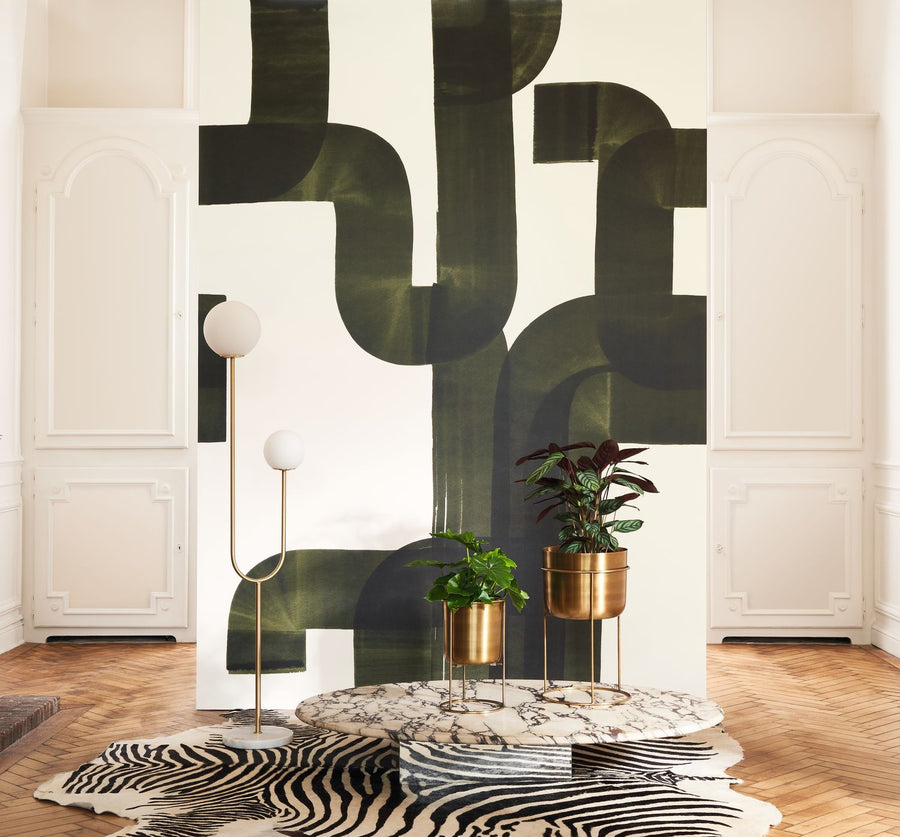 - Casadeco Abstract Vert Kaki Wall Mural Large - WDWS88477504 - Decor Warehouse